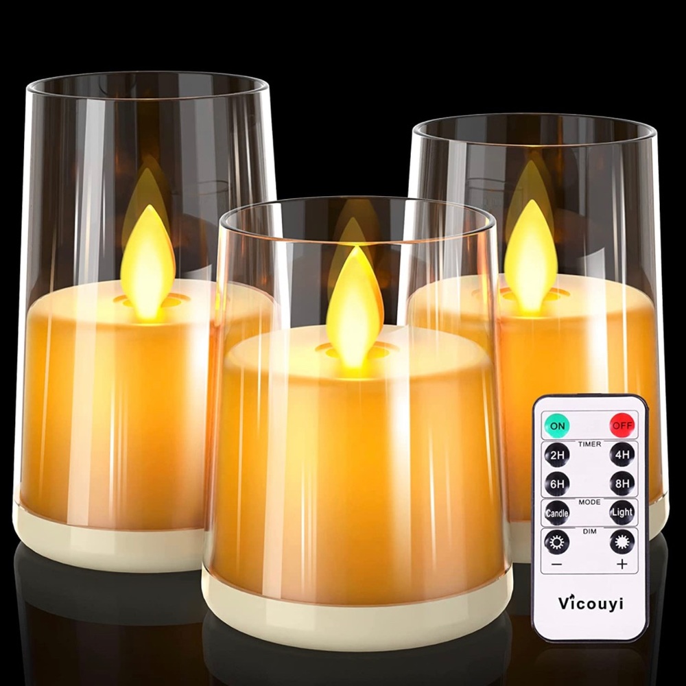 Flameless Led Candles Flickering Battery Operated Acrylic Plexiglass